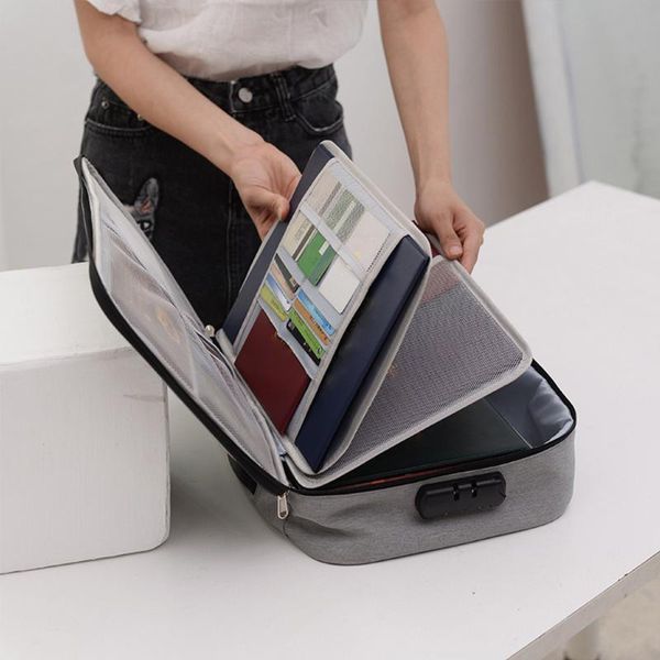 

storage bags document organizer briefcase water-proof travel file bag for passport bank card u-disk and important