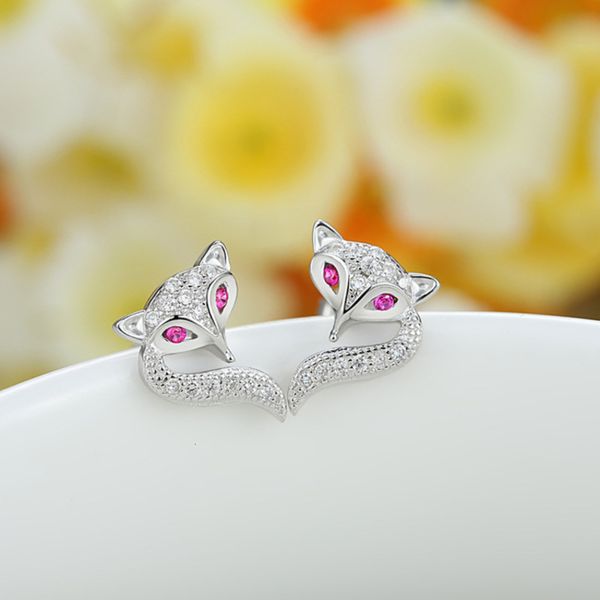 

qiaolanxuan imitation silver fox earrings korean fashion jewelry women's headwear, Black