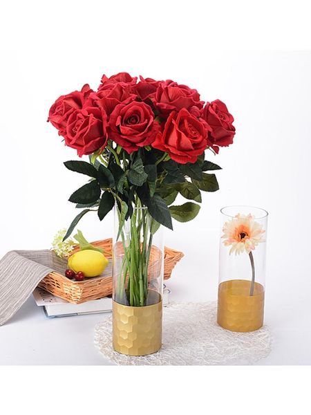 

decorative flowers & wreaths 10 pcs 40cm rose pink silk peony artificial flower home wedding party decoration fake bouquet for valentines da