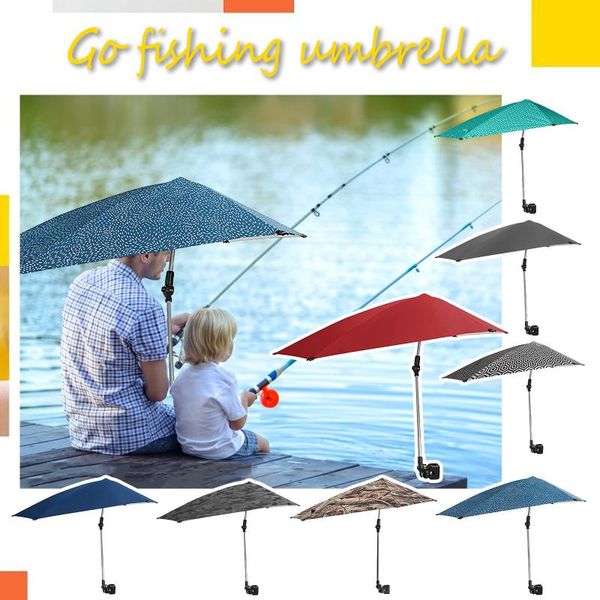 

umbrellas fishing chair baby stroller umbrella adjustable clip folding for beach sunshade garden #4
