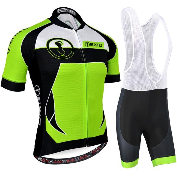 

racing sets bxio men's short sleeve cycling jersey, summer suit with trousers for mtb, Black;blue