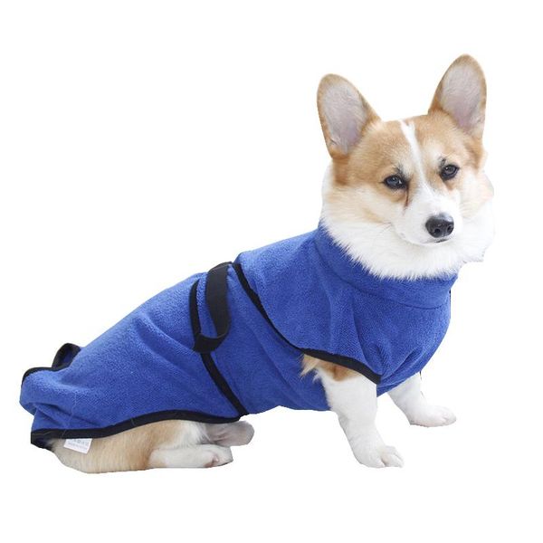 

dog apparel bathrobe super absorbent pet drying towel microfiber bath towels quick-drying cat cloak blue