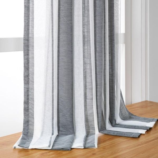 

curtain & drapes modern simplicity tulle curtains for living room gray striped bedroom window shee voile the el home decor