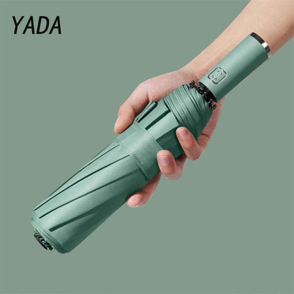 

umbrellas yada luxury 10k solid color business automatic umbrella clear folding for man women rain female male ys200045