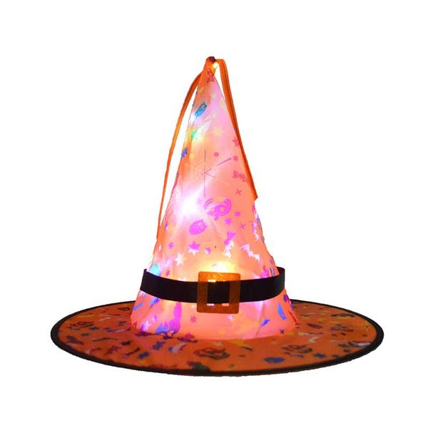 

party decoration halloween glowing led lighted hat wearable witch hats props for home scene layout costume accessories