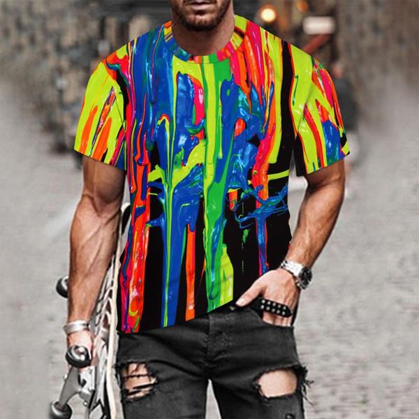 

men's t-shirts abstract printed casual men fashion summer slim short sleeves round neck plus size, White;black