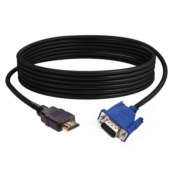 

audio cables & connectors hdtv gold male to vga hd-15 15pin adapter cable 6ft 1.8m 1080p