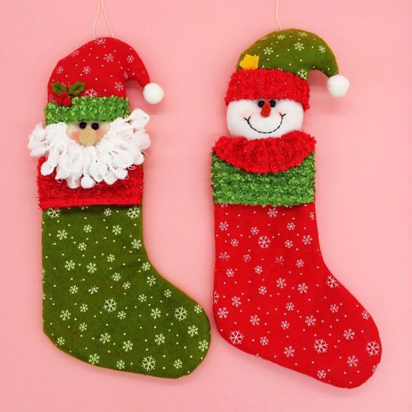 

christmas decorations 1 pcs stockings gift bag santa candy socks stocking bags holder year decoration 6z