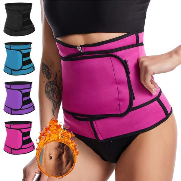 

women's shapers waist trainers corset women slimming body shaper zipper sauna sweat belts tummy control fat burning s-6xl shapewear, Black;white