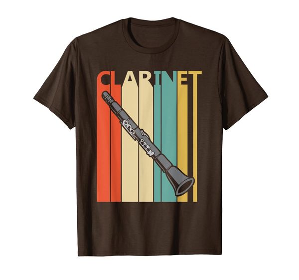 

vintage clarinet player t-shirt gift for musician, White;black