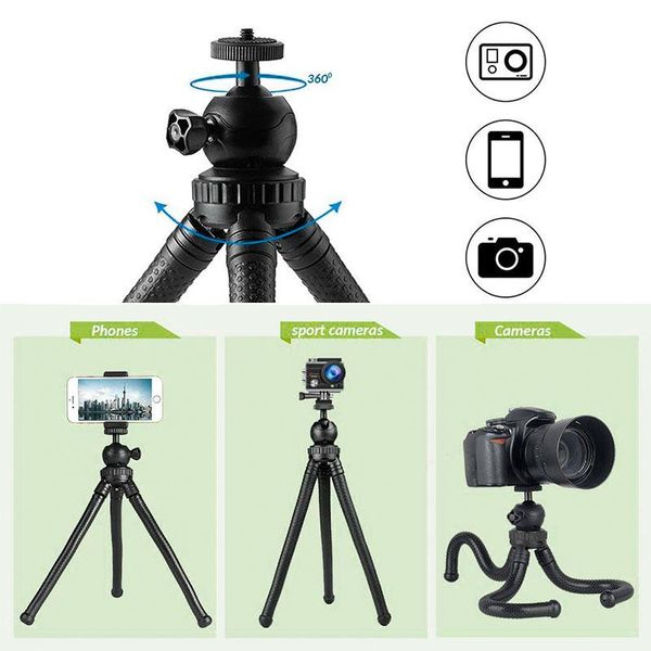 

tripods rovocs flexible tripod dslr slr camera smartphone vlog with adjustable ballhead cold shoe for led light mic