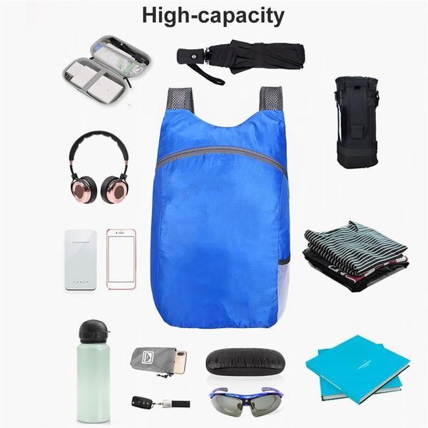 

outdoor bags 15-20l lightweight backpack folding packable bag camping hiking back waterproof travel storage cycling