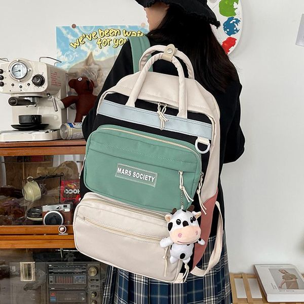

fashion women big backpack kawaii cotton leisure travel bag rucksack teenager girls schoolbag lapshoulder mini
