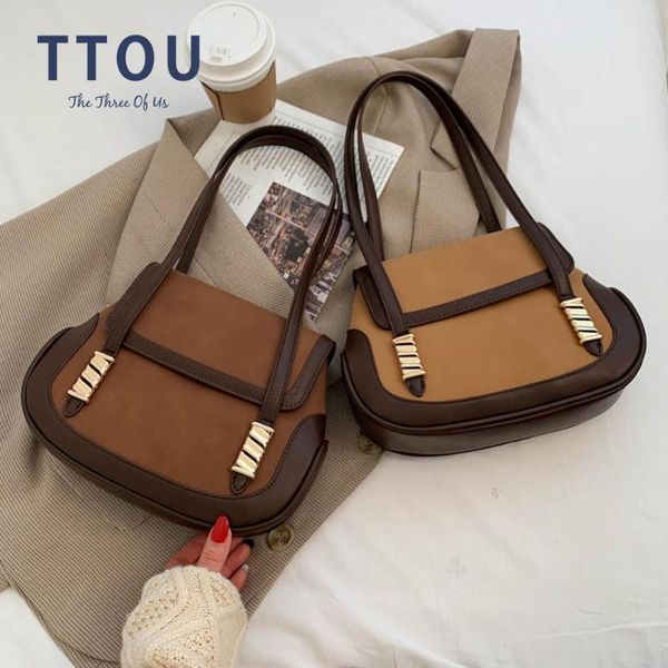 

evening bags scrub leather women luxury designer handbags 2021 shoppers tote fashion large capacity contrast color female shoulder