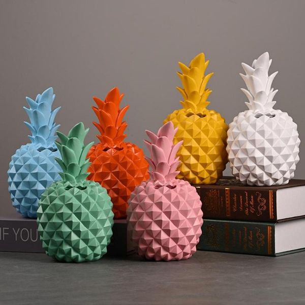 

decorative objects & figurines vilead resin pineapple piggy bank miniatures model money box fruit decoration creative home decor