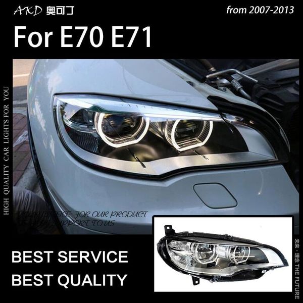

other lighting system akd car styling head lamp for x6 e71 headlights 2007-2013 x5 e70 angel eye headlight led drl signal hid auto accessori