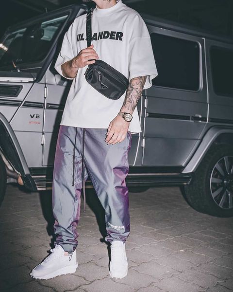 

fear of god fog multi thread essentials colorful reflective leisure pants and leggings on meichaogao street qpyw, Black