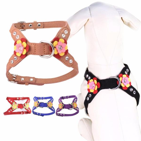 

dog collars & leashes pipifren small dogs harness vest puppy bling accessories flower for pet product animals supplies hundeleine