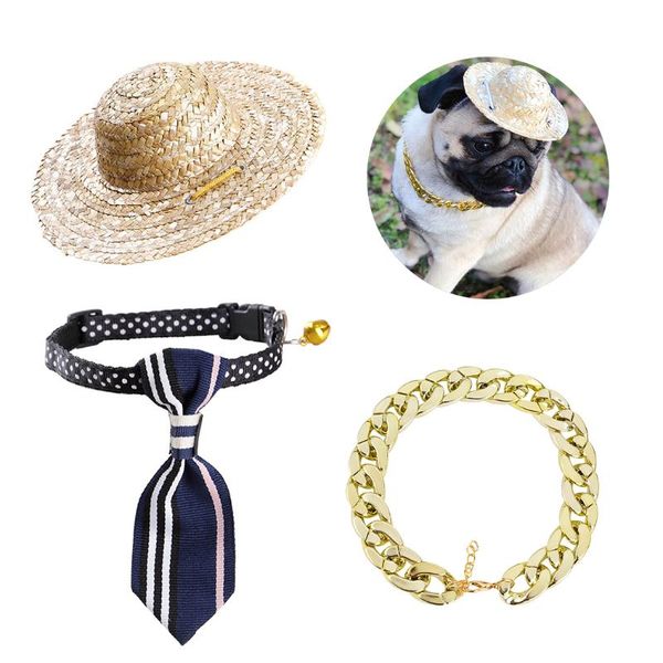 

dog apparel pet jewelry set sunglasses fashion creative anti-uv cat with collar & necklace clothing accessories