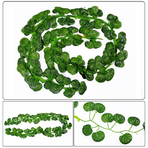 

pcs 2m artificial hanging vine plant leaves plastic home garden wall wedding decoration c1 decorative flowers & wreaths