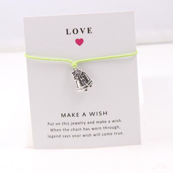

charm bracelets christmas gift wish card adjustable rope bracelet bells for women men drop, Golden;silver