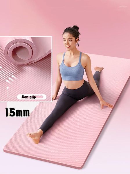 

yoga mat non-slip carpet gift-package massager gymnastics mats 15mm high elasticity beginner advanced cushion fitness equipment1