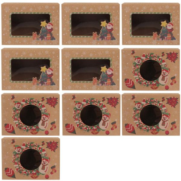 

gift wrap 10pcs christmas theme cartoon box baking dessert packing wrapping case