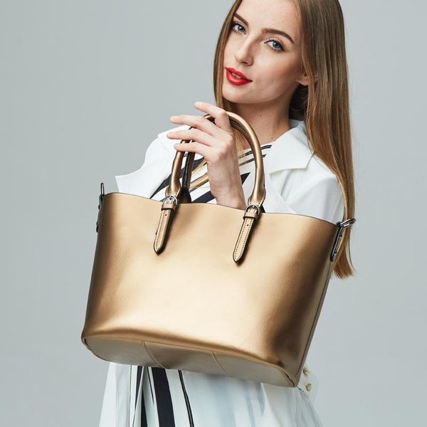 

evening bags women luxury bag casual tote female lemon yellow fashion shoulder handbag lady cowhide genuine leather shopping