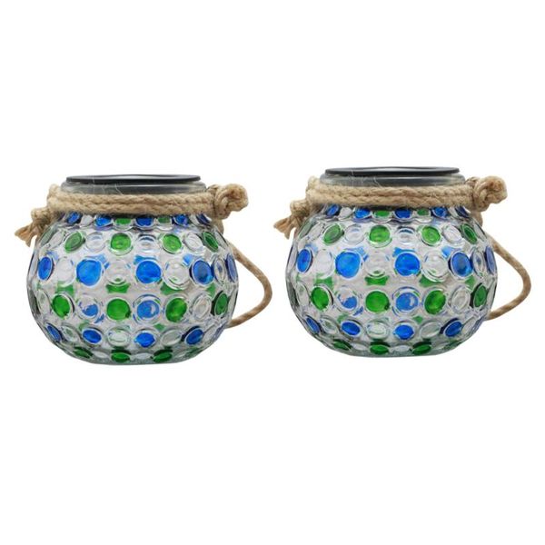 

solar lamps 2pcs glass jar chandelier practical tank light outdoor decor