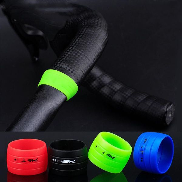 

bike handlebars &components 1 pair silicone rubber anti-skip road plugs cycling handlebar tape fixing sleeve waterproof oudoor strap protect