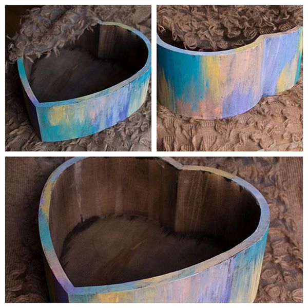 

retro chic custom love small wooden shed rainbow basin born pography props basket accessories 40*40*15cm baby cribs