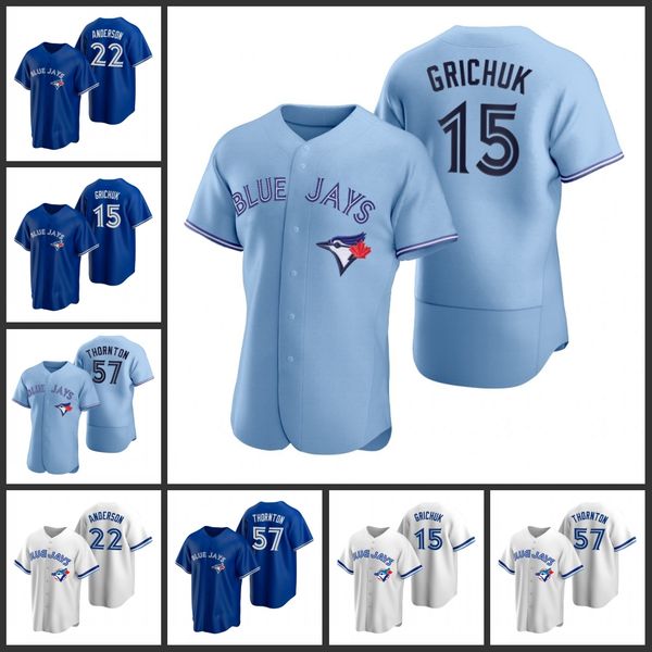 

toronto blue men randal grichuk chase anderson trent thornton women youth jersey, Black
