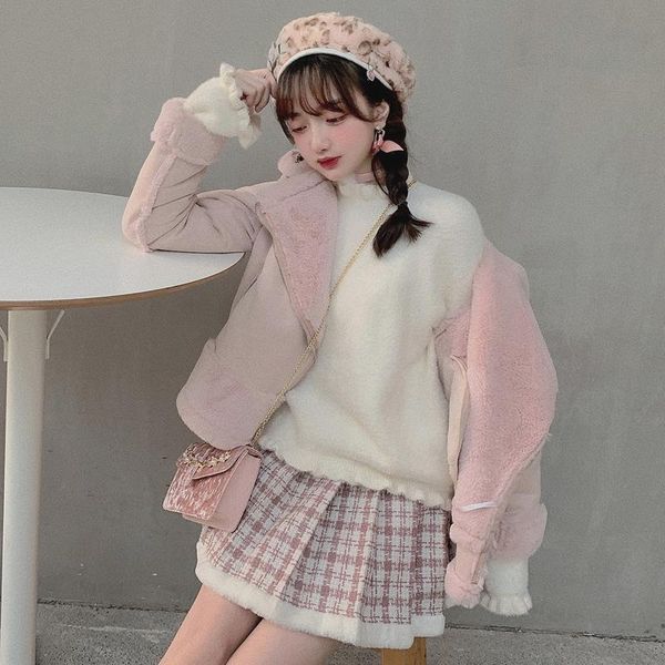 

women's trench coats bobon21 princess sweet lolita coat salt and maiden hairy inner with all hair warmth motorcycle c1816, Tan;black