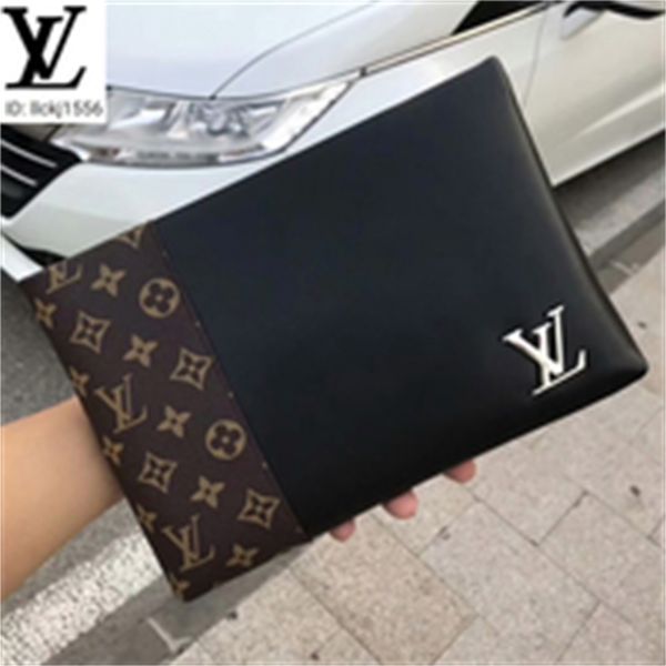 

clutches brand designer luxury oe7v m9187 evening stitching brown presbyopia zipper clutch men purse real leather long chain wallets compact, Red;black