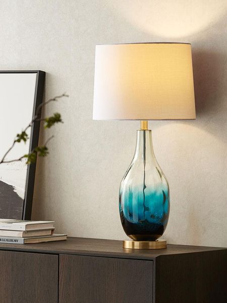 

table lamps american style luxury glass lamp bedroom bedside northern europe post modern gradually changing color