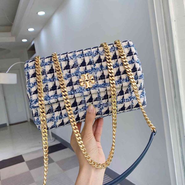 

women's bag chain single shoulder bag messenger cowhide wool plaid purse outlet
