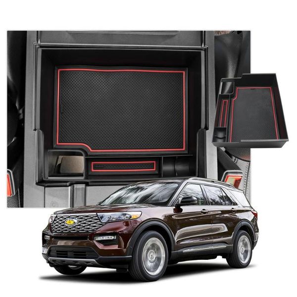 

car organizer lfotpp central control armrest box for explorer 2021+ container storage auto interior stowing tidying accessories red