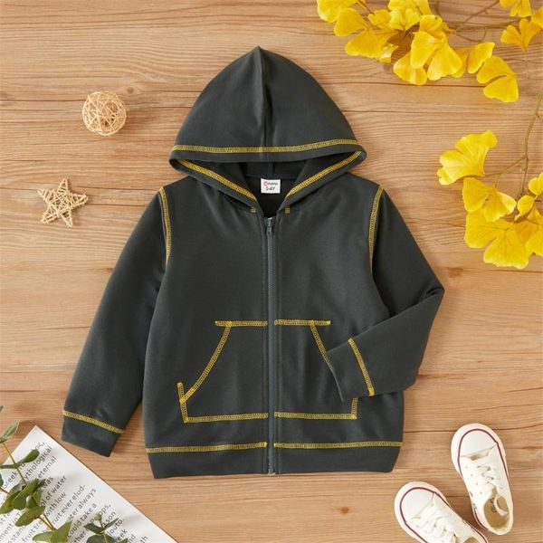 

jackets 2021 toddler boy pocket pattern zipper hooded jacket coat, Blue;gray