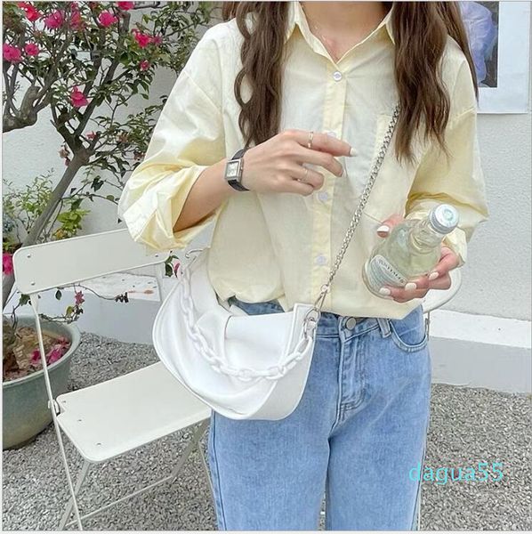 

hbp pu women handbag lady tote shoulder bag with chain white