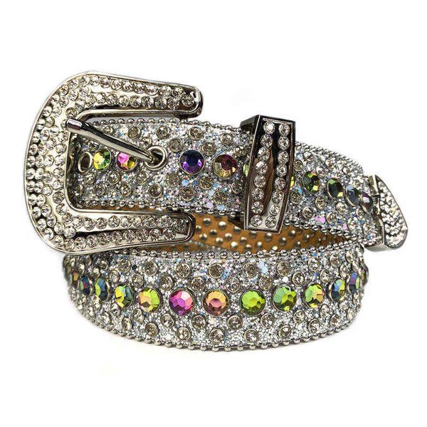 

fashion rhinestone belt cool studded belts for western cowgirl cowboy women men luxury designer brand diamond belt bling crystal aa220312, Black;brown