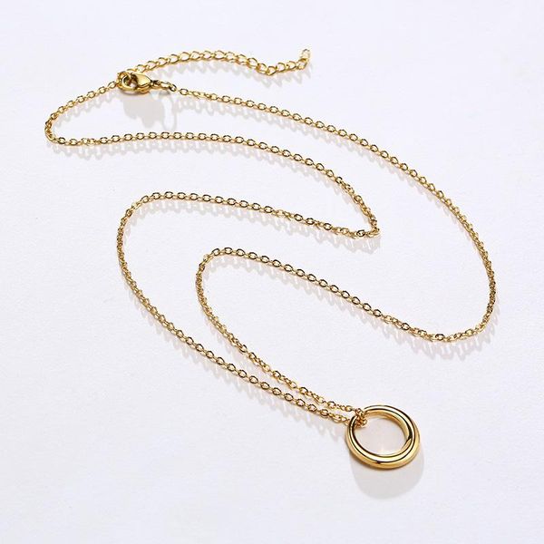 

pendant necklaces gold plated circle of life necklace in stainless steel, tiny delicate women necklace, round shapd, Silver