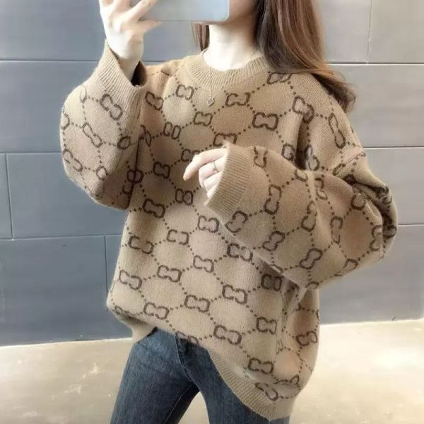 

ss luxury clothes women's sweaters women s designer sweater casual knitting hit color long-sleeved autumn fashion classic ladies high-q, White;black