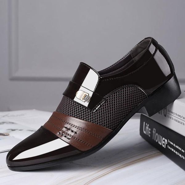 

dress shoes mazefeng fashion slip on men oxfords business 2021 classic leather men's suits, Black