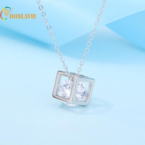 

pendant necklaces 2021 arrival the cubic zirconia necklace accessories trendy jewelry love cube link chain, Silver