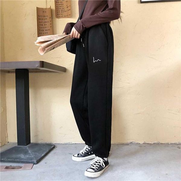 

women's pants & capris sweatpants women 2021 autumn hip-hop baggy bloomers fashion sports balck trousers female joggers streetwear labe, Black;white