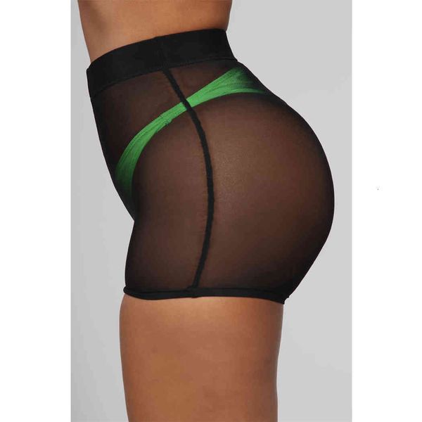 

women's shorts ladies patchwork mesh see through women summer neon green bodycon high waist slim biker booty joggers11 yehv, White;black