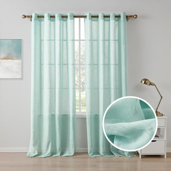 

bedroom semi-shading curtain pure color custom gauze yarn decor sheer voile tulle curtains for living room & drapes