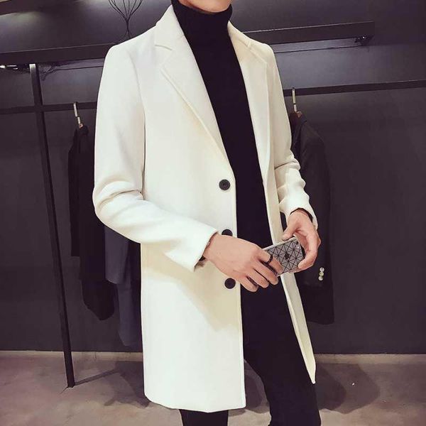 

men's jackets keep warm fashion wool & blends mens casual business trench coat leisure overcoat male punk style dust coats, Black;brown