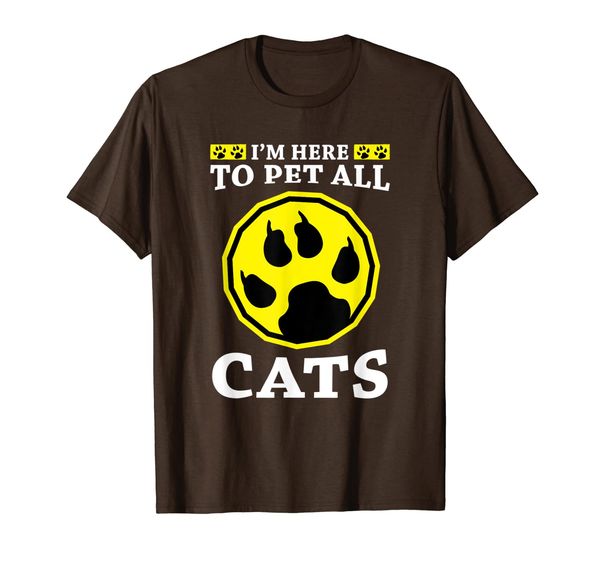 

i'm here to pet all cats t-shirt, White;black