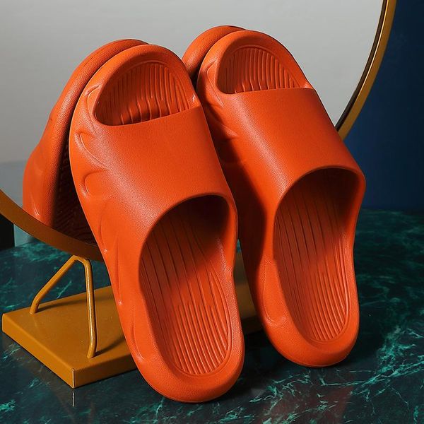 

slippers women men summer slides soft sole thick platform couples non-slip bathroom home shoes flat eva women's sandals, Black